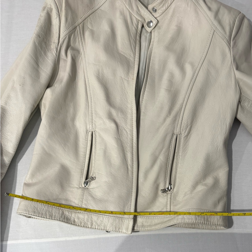 Vera Pelle Cream Leather Jacket - Picture 10 of 11